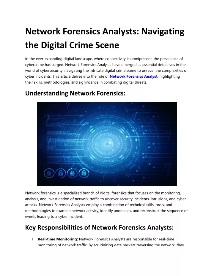 network forensics analysts navigating the digital