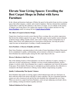 Carpet shops in dubai - Sawa furniture