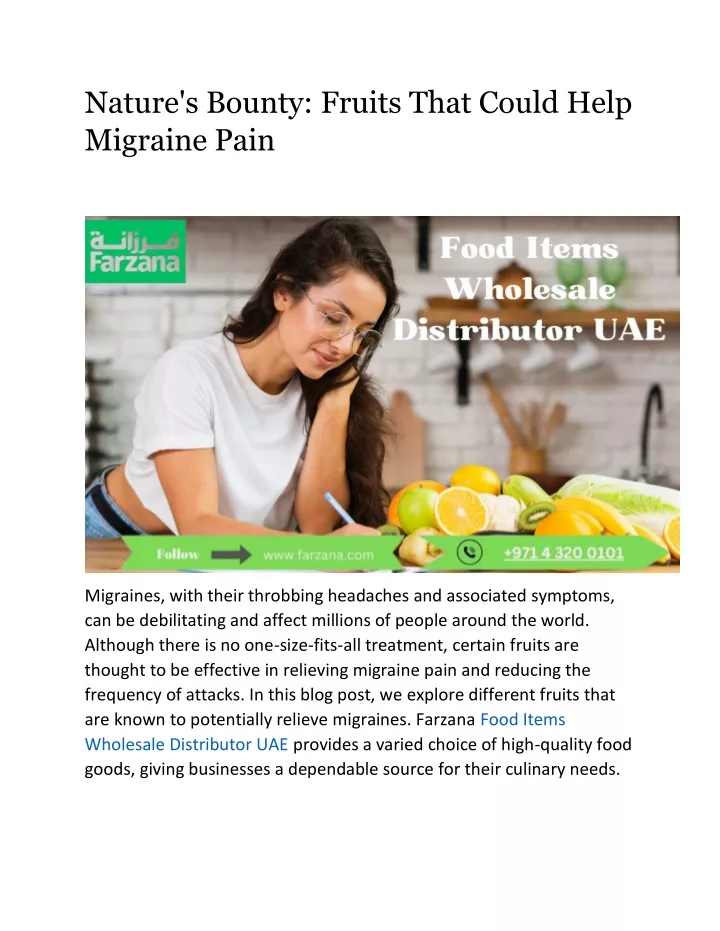 nature s bounty fruits that could help migraine