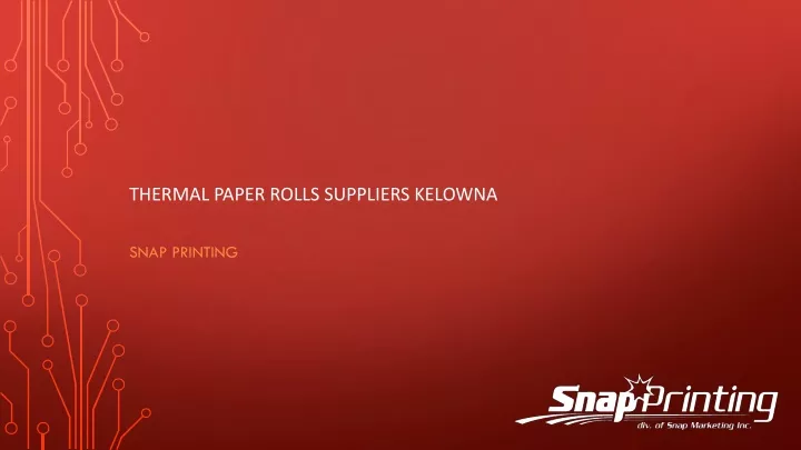 thermal paper rolls suppliers kelowna