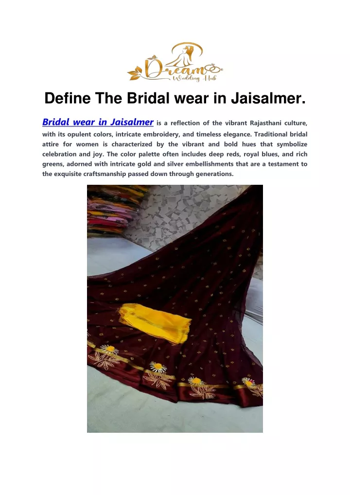 define the bridal wear in jaisalmer