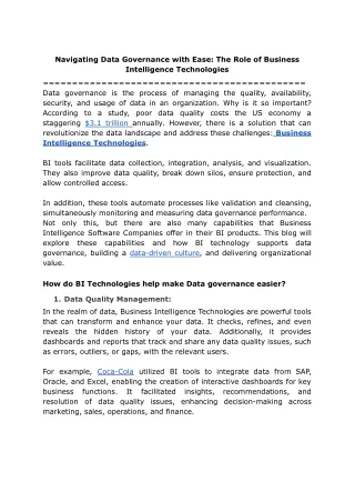 navigating data governance with ease the role