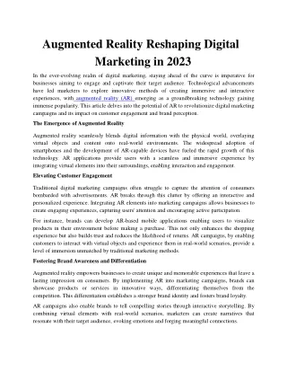 augmented reality reshaping digital marketing