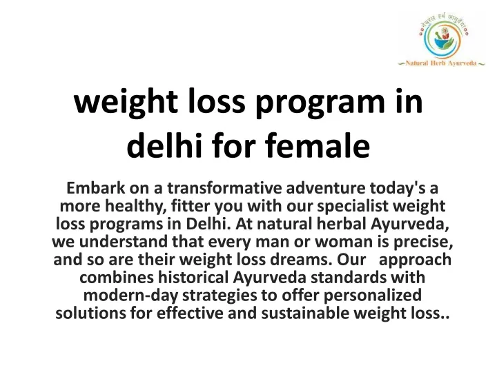 weight loss program in delhi for female