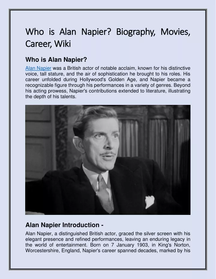 who is alan napier biography movies who is alan