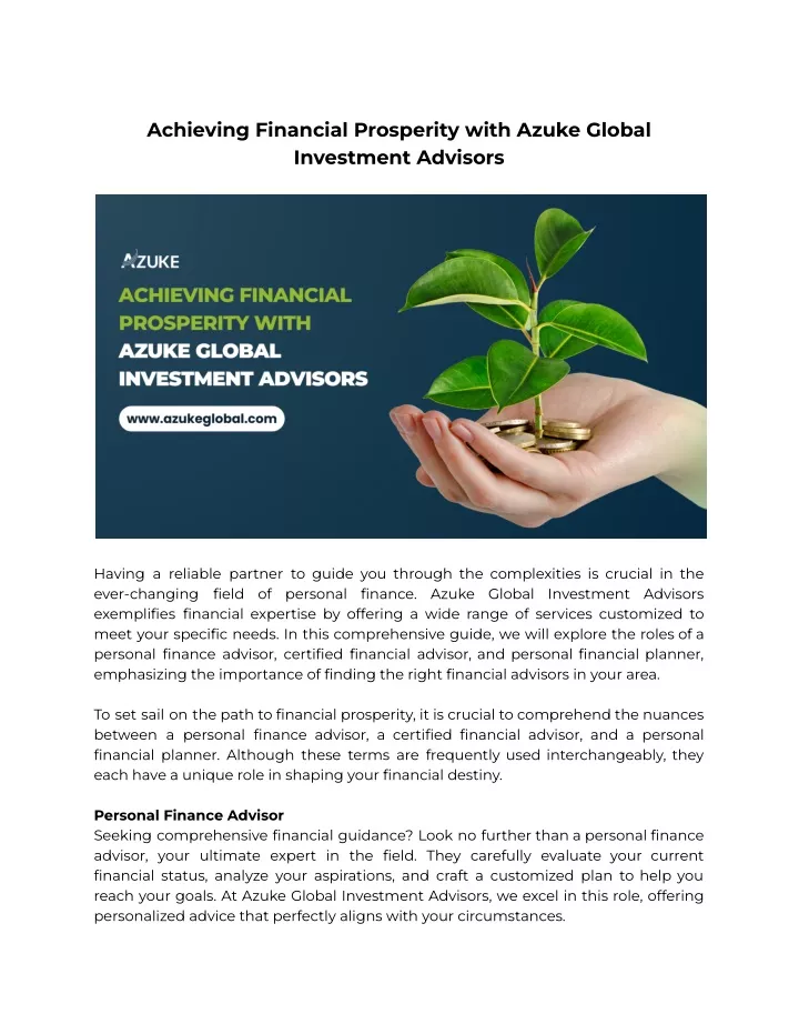 achieving financial prosperity with azuke global