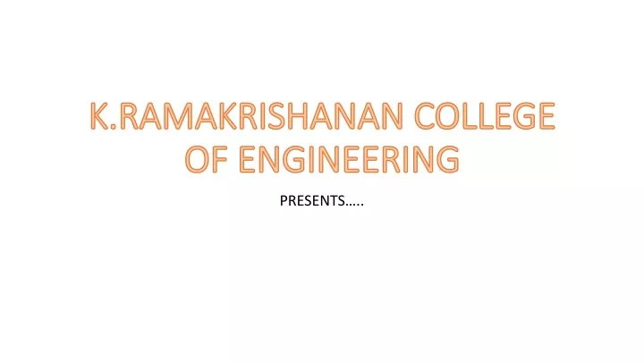 k ramakrishanan college of engineering