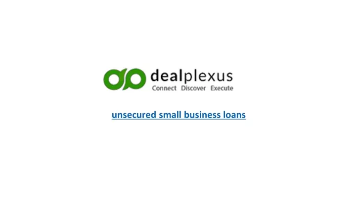 unsecured small business loans