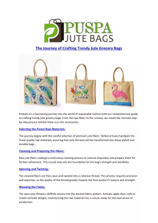 The Journey of Crafting Trendy Jute Grocery Bags