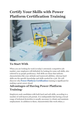 Certify Your Skills with Power Platform Certification Training