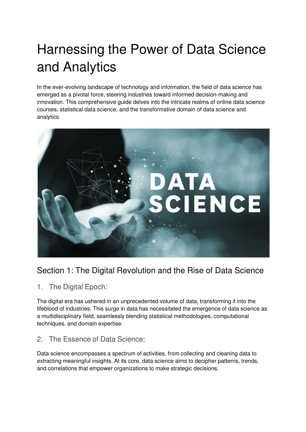 PPT - Harnessing the Power of Data Science and Analytics PowerPoint ...