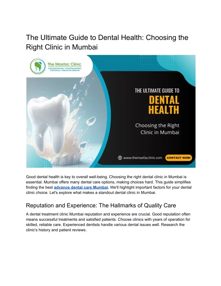 the ultimate guide to dental health choosing