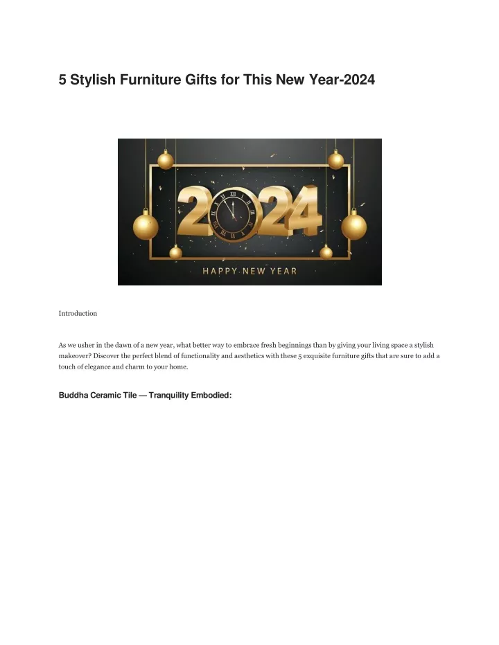 5 stylish furniture gifts for this new year 2024