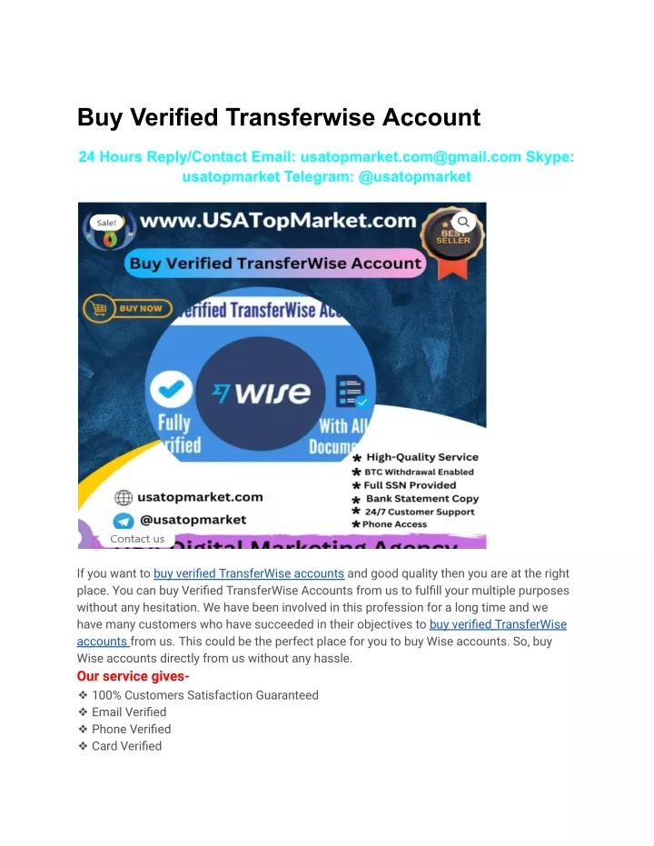 buy verified transferwise account