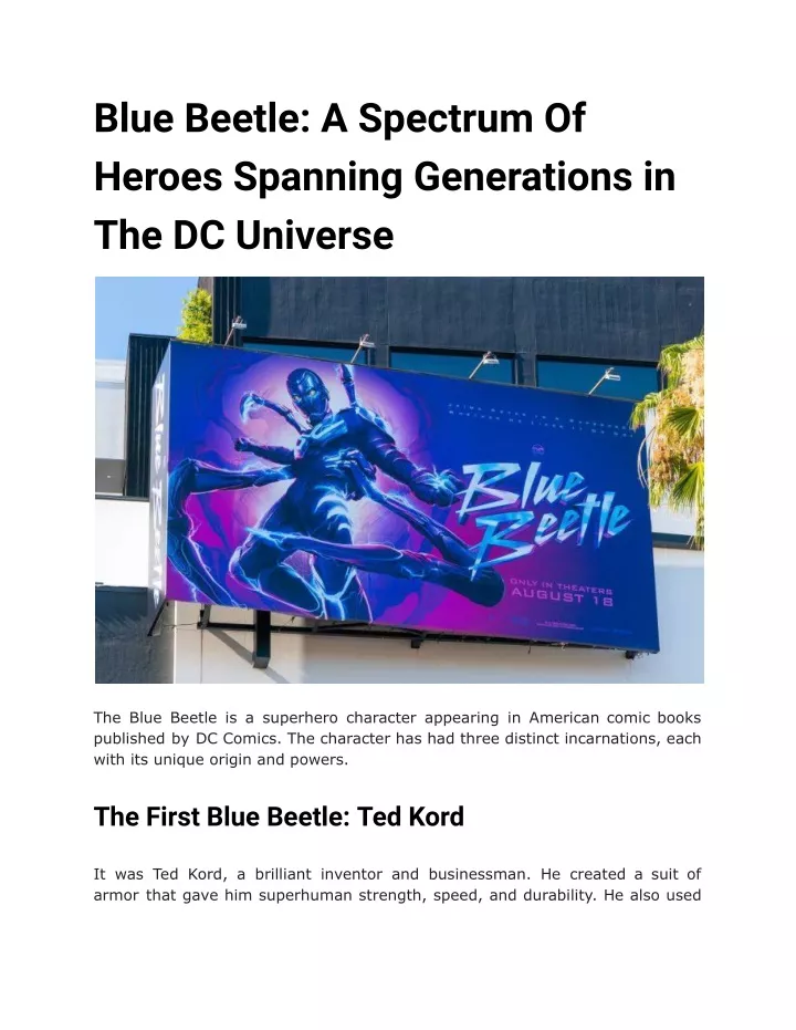 blue beetle a spectrum of heroes spanning