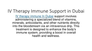 IV Therapy Immune Support in Dubai