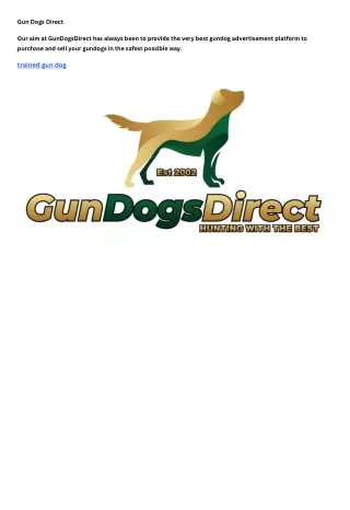 gun dogs direct