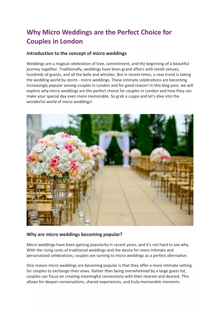 why micro weddings are the perfect choice