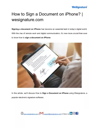 how do you sign a document on an iPhone? - wesignature.com