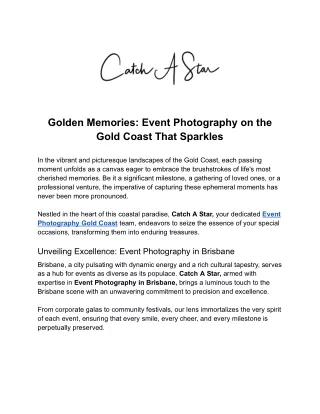 Golden Memories_ Event Photography on the Gold Coast That Sparkles