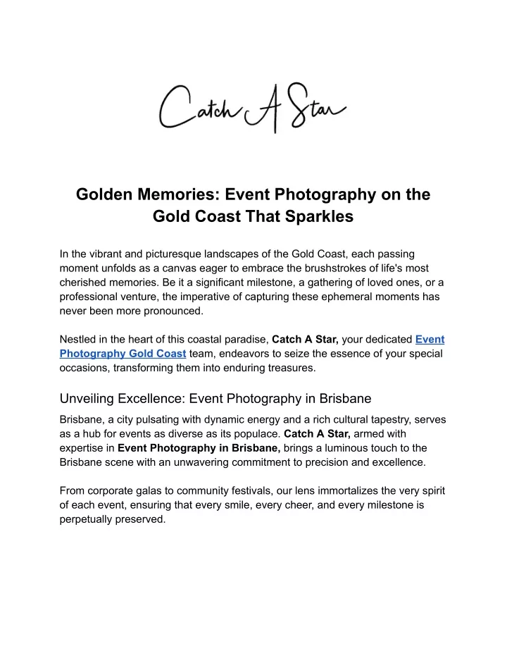 golden memories event photography on the gold