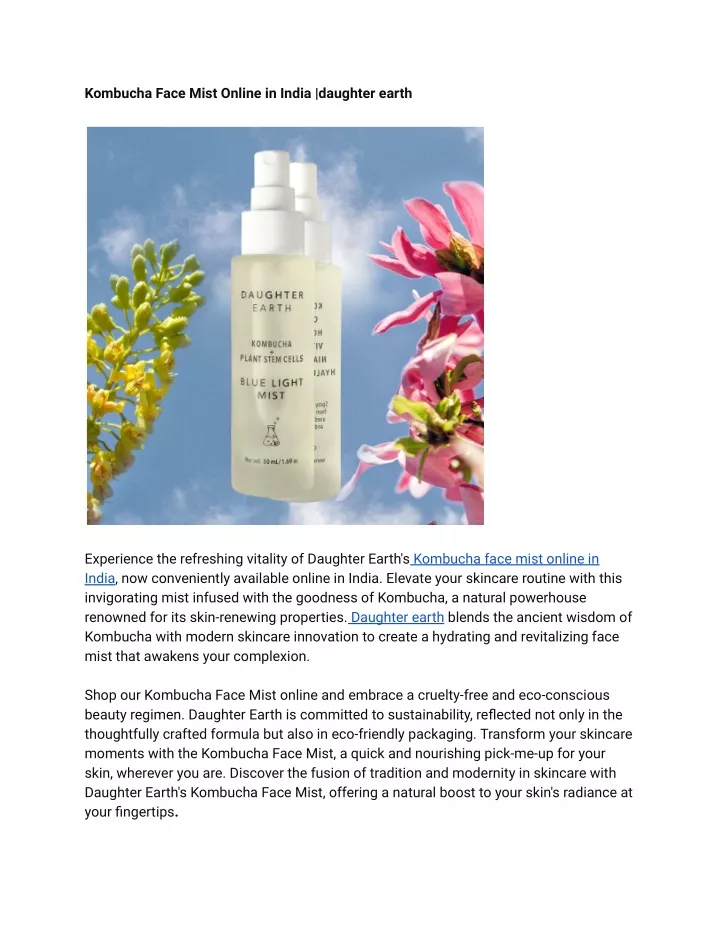kombucha face mist online in india daughter earth