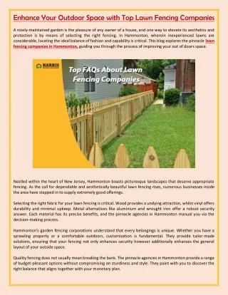 enhance your outdoor space with top lawn fencing