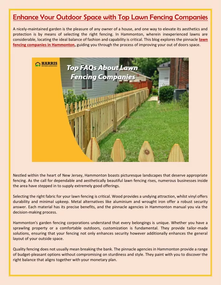 enhance your outdoor space with top lawn fencing