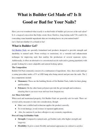 What is Builder Gel Made of Is It Good or Bad for Your Nails