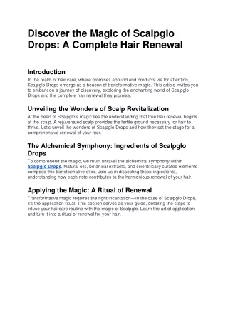 discover the magic of scalpglo drops a complete