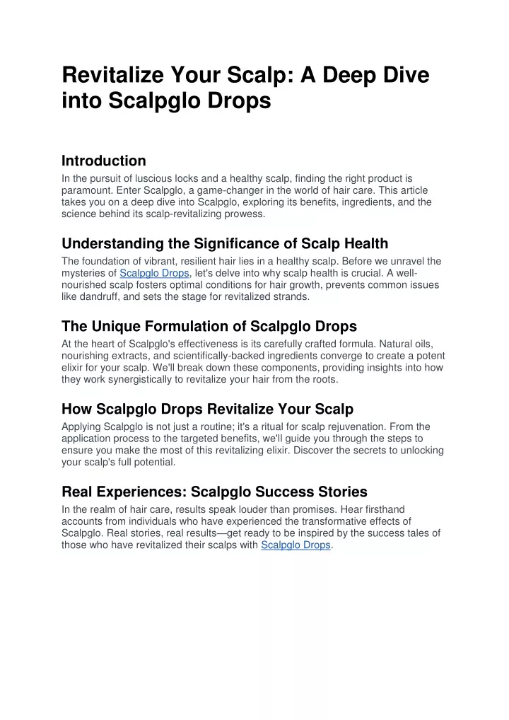 revitalize your scalp a deep dive into scalpglo