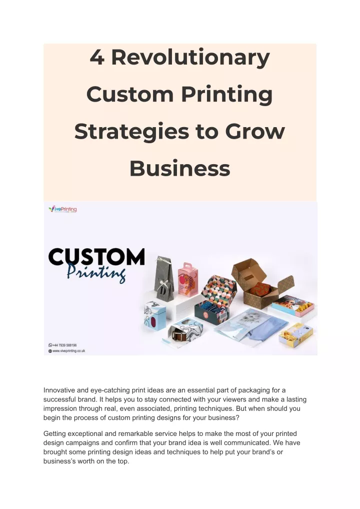 4 revolutionary custom printing strategies