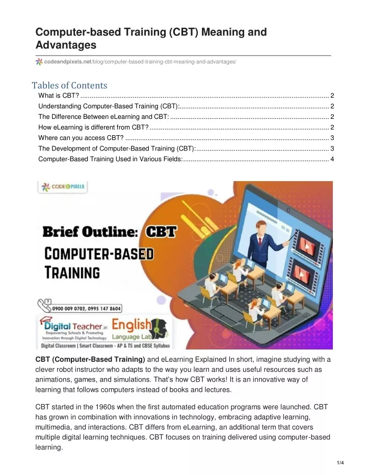 computer based training cbt meaning and advantages