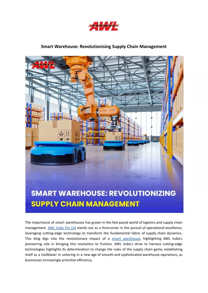 smart warehouse revolutionising supply chain