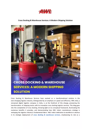 cross docking warehouse services a modern