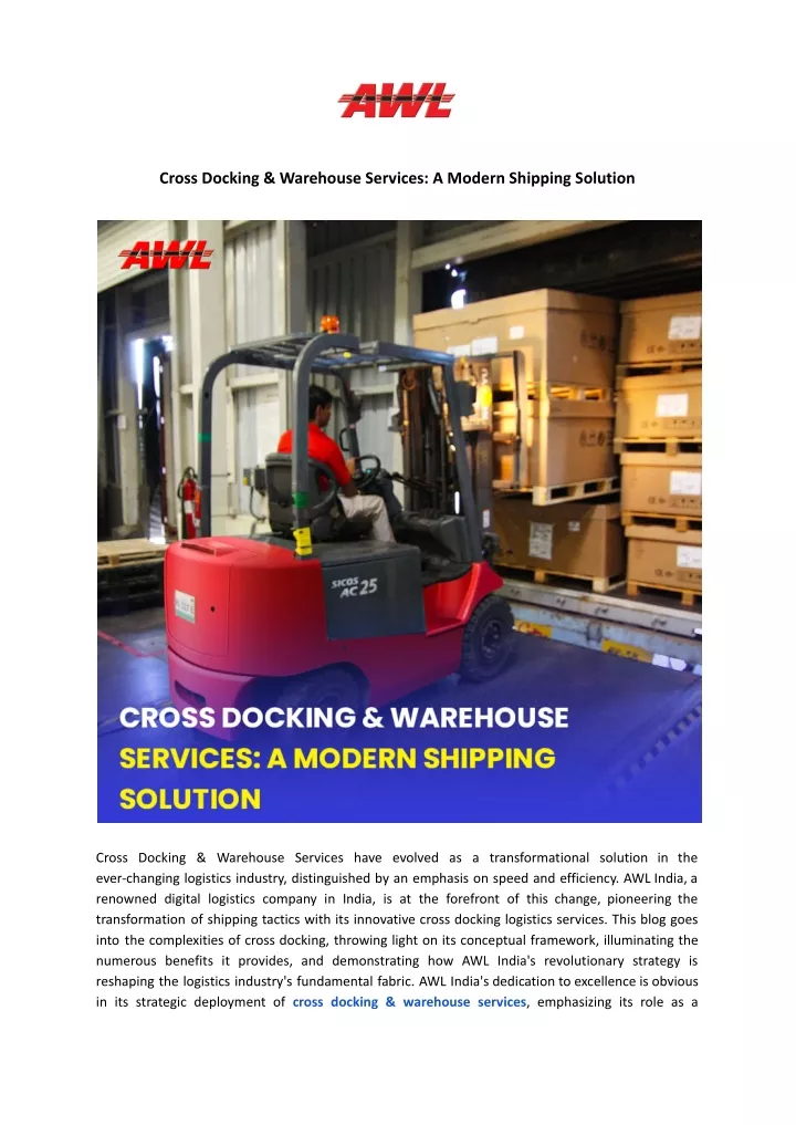 cross docking warehouse services a modern