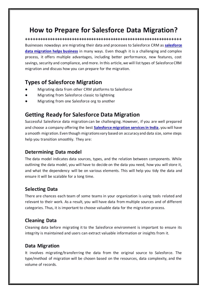 how to prepare for salesforce data migration