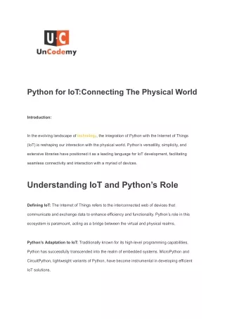 Python for IoT_Connecting The Physical World