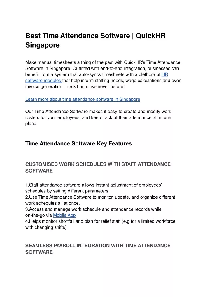best time attendance software quickhr singapore