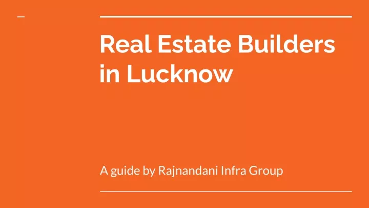 real estate builders in lucknow