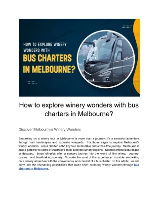 how to explore winery wonders with bus charters