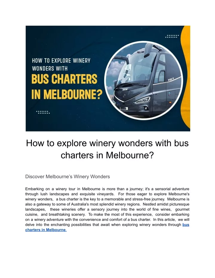 how to explore winery wonders with bus charters