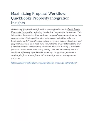 maximizing proposal workflow quickbooks proposify