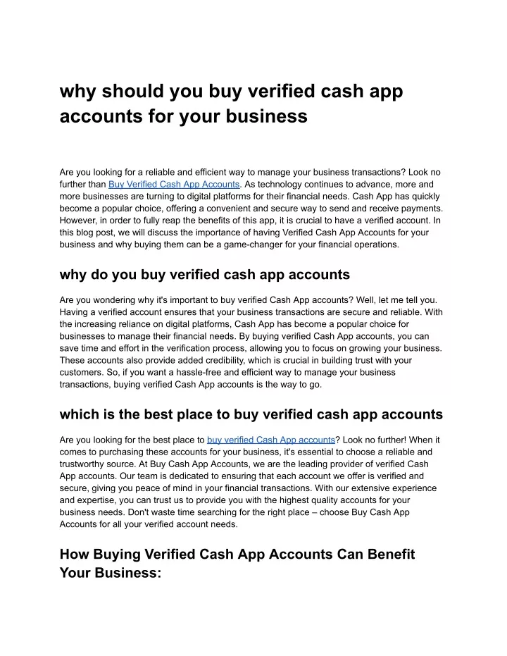 why should you buy verified cash app accounts