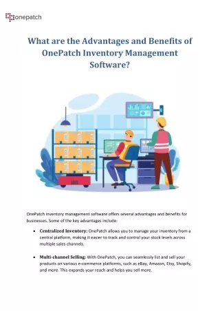 what are the advantages and benefits of onepatch