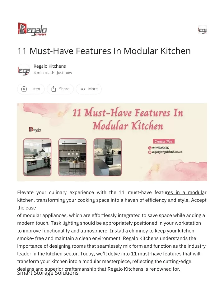 11 must have features in modular kitchen
