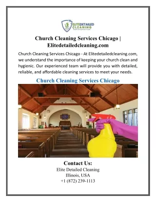 Church Cleaning Services Chicago | Elitedetailedcleaning.com