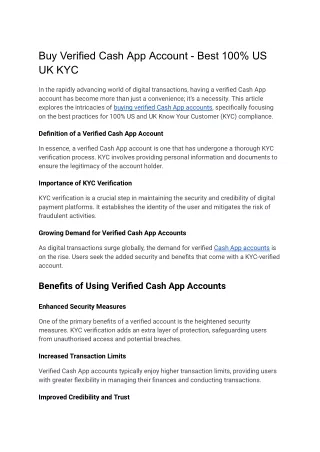 Buy Verified Cash App Account - Best 100% US UK KYC