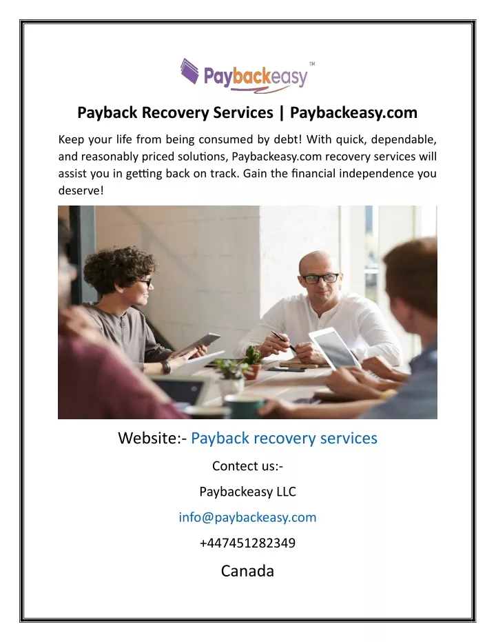 payback recovery services paybackeasy com