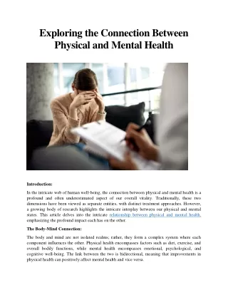 exploring the connection between physical